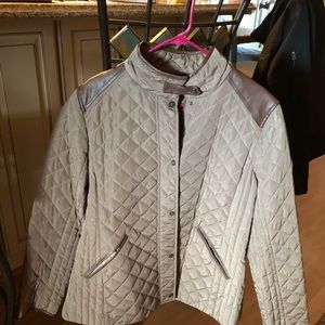 Ralph Lauren Faux Leather Trim Quilted Jacket